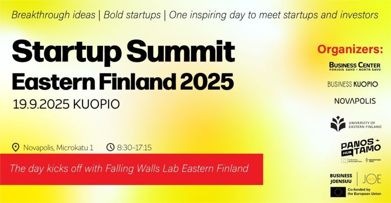 Itä-Suomeen kasvuyritystapahtuma: Startup Summit Eastern Finland